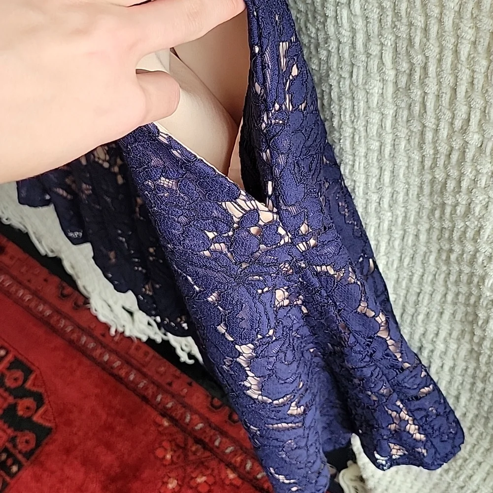 Eliza J Fit and Flare Dress in Navy - Picture 7 of 11